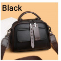 Luxury Design Soft PU Leather Lady Retro Handbag (black)