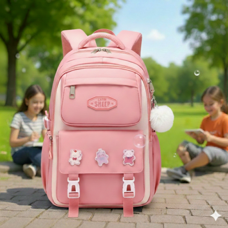 Premium Quality Primary School Book Bag ( Pink )