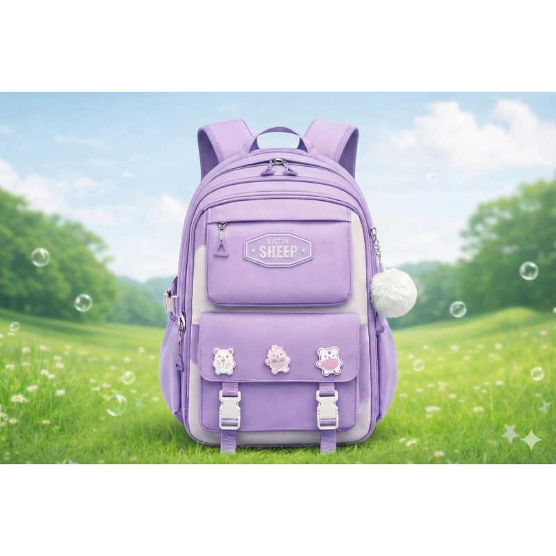 Premium Quality Primary School Book Bag ( purple )