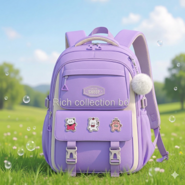 Premium Quality Primary School Book Bag ( purple )