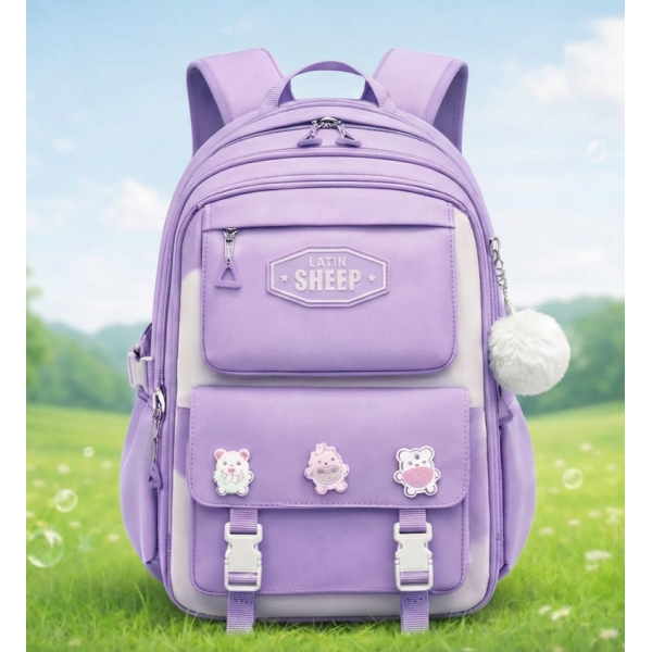 Premium Quality Primary School Book Bag ( purple )