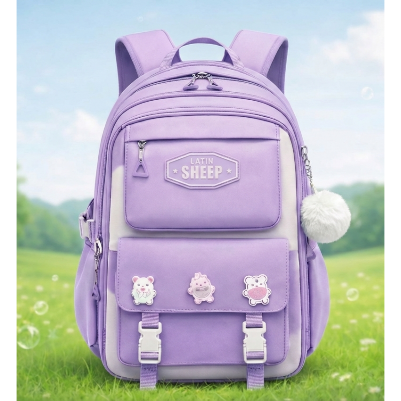 Premium Quality Primary School Book Bag ( purple )