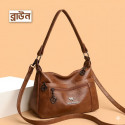 2026 Trending Stylish Soft PU leather Hand bag (Brown)