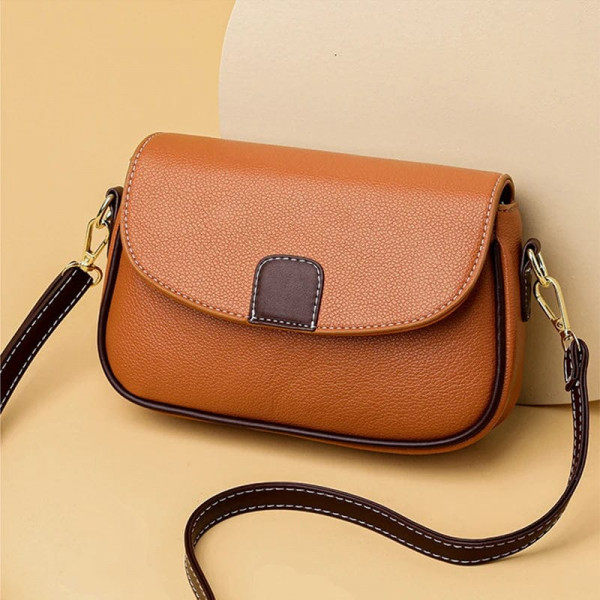 PU Leather Women Fashion Crossbody Handbags ( Brown Color)