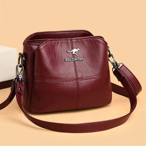 Multi-Pocket Crossbody Bag (Meroon)