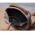 Fashion Cowhide Shoulder Bag (Grey)