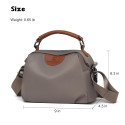 Fashion Cowhide Shoulder Bag (Grey)
