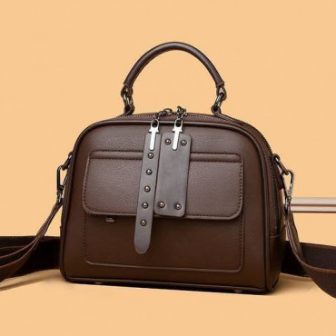 Genuine Soft Leather Handbag(coffe)