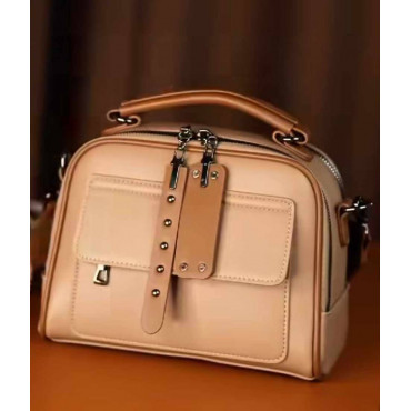 Genuine Soft Leather Handbag(মিষ্টি ব্রাউন কালার)