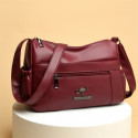 Soft Leather women cossbody bag (Meroon)