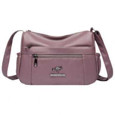 Soft Leather women cossbody bag (Purpel)