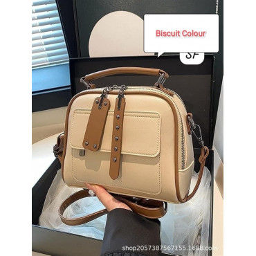 Genuine Soft Leather Handbag ( Biscuit colour )