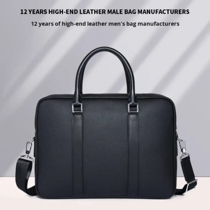 High capacity Men's Shoulder Bag (১২"/১৬") কালো কালার।
