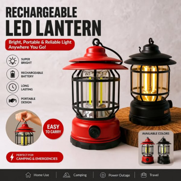 Electric Rechargeable Haricane Lamp(৩ টা কালারের যে কোনো ১ টা পাবেন)