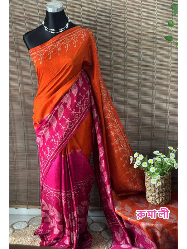 Silk batik sharee  ...