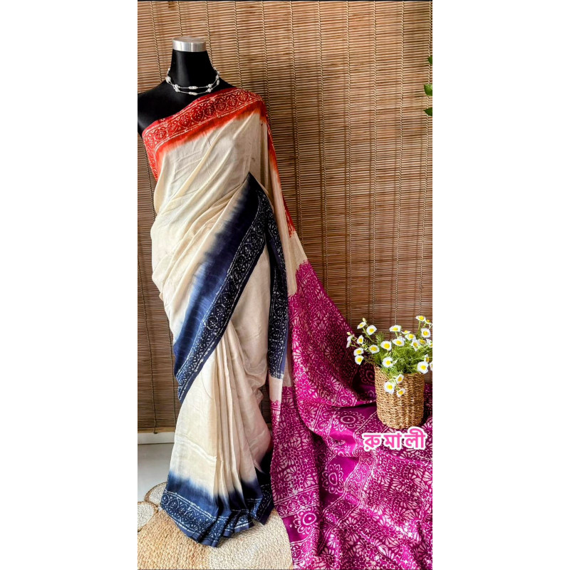 সিল্ক বাটিক শাড়ি