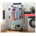 Double-Pole Telescopic Clothes Rack