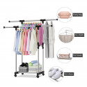 Double-Pole Telescopic Clothes Rack