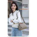  New Portable Nylon Cloth with Cowhide Shoulder Bag (Grey)