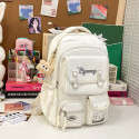  Trendy Korean Design  School bag class 1-8 { cream } 3