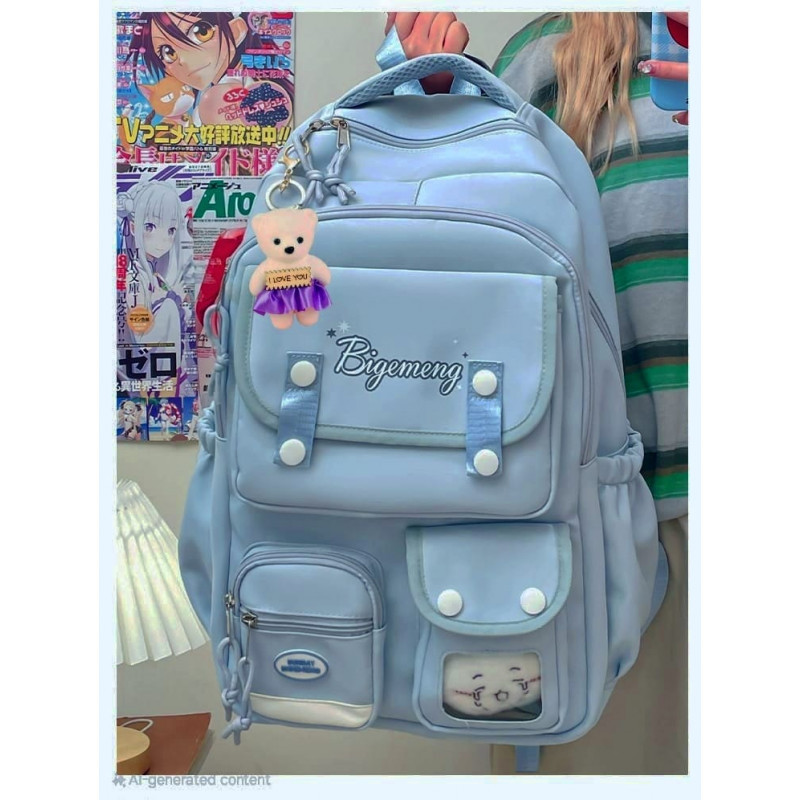  Trendy Korean Design  School bag class 1-8 { Sky Blue}