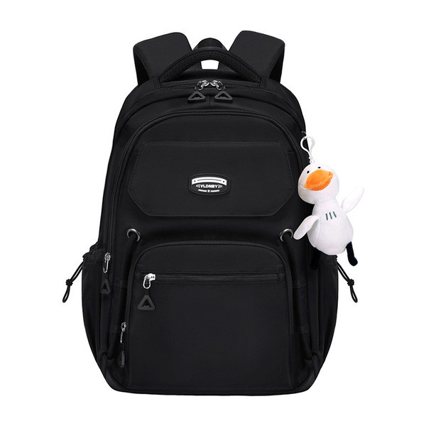 Middle School, High School, and College Students' Schoolbags Stain-Resistant Backpacks(Black )