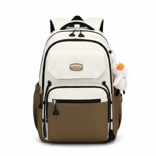 Middle School, High School, and College Students' Schoolbags Stain-Resistant Backpacks( Brown)