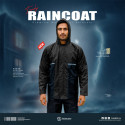 Doubled Part Contrast Raincoat - Black Navy