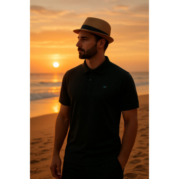 Jacquard Polo-Black...