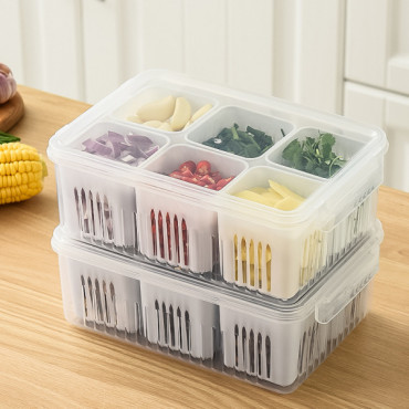6 Grid Fridge Storage Box ( ৩ সেট ) ডেলিভারি চার্জ ফ্রি
