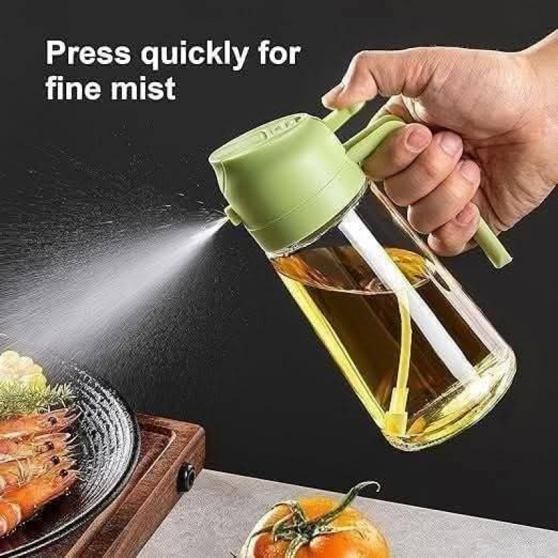 2 in 1 Oil Sprayer Jar ( Olive Color) (China) ( গ্লাস বডি)