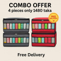 4 Pcs 9 Grid Transparent Cloth Organizer Box
