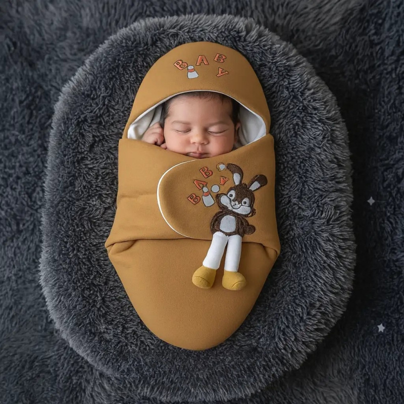 Premium Baby Blanket ( ০-৯ মাস ) (Brown)
