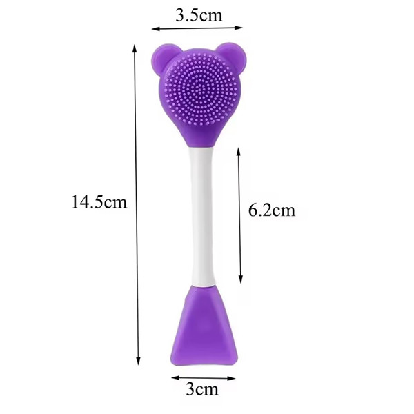 Double Head Silicone Facial Mask Brush (1Pcs)