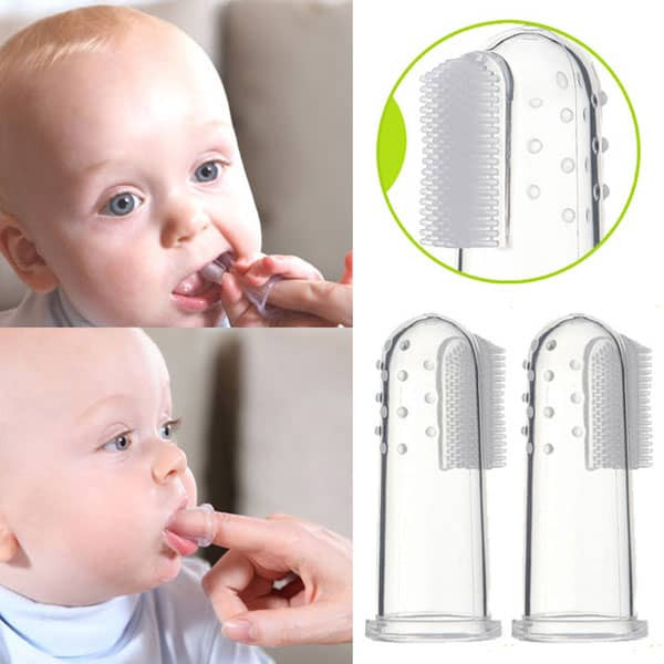 2 Pcs Finger Toothbrush For Baby 