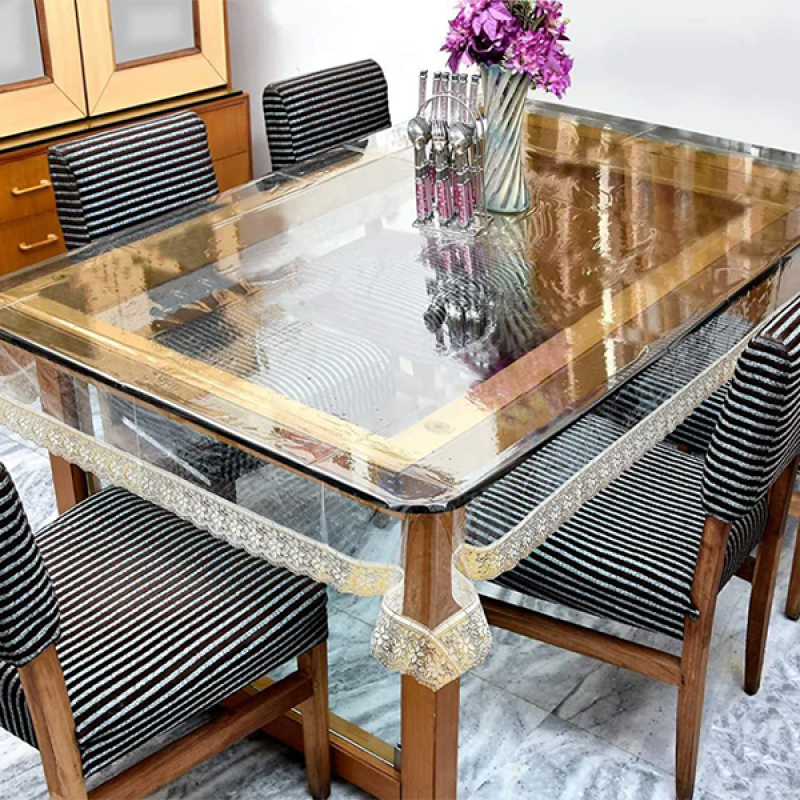 Transparent 6 Chair Dining Table Cover