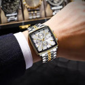 POEDAGAR 866 Luxury Square Chronograph Men’s Watch