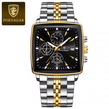 POEDAGAR 866 Luxury Square Chronograph Men’s Watch