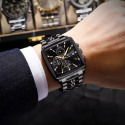 POEDAGAR 866 Luxury Square Chronograph Men’s Watch