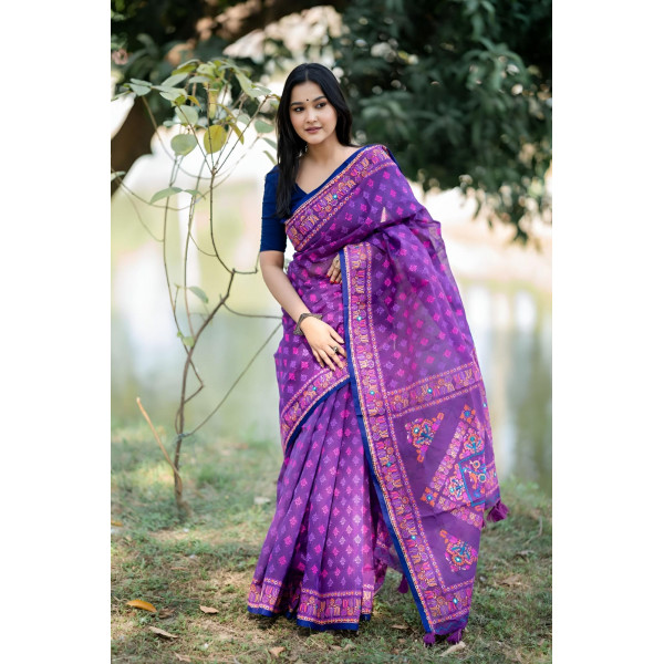 প্রিমিয়াম হাফসিল্ক বুটিক শাড়ি
