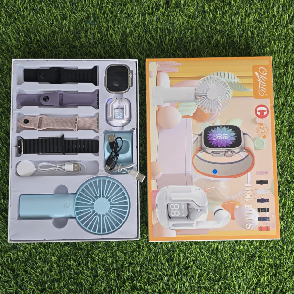 D96 Plus Smart Watch Set Mini Fan Earphone Watch