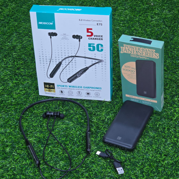 MOBICOM neck band & JANE SERIES power bank