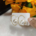 French retro temperament large pearl earrings