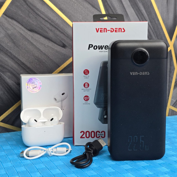 VEN-DENS 20000 MAH POWER BANK  and air pods