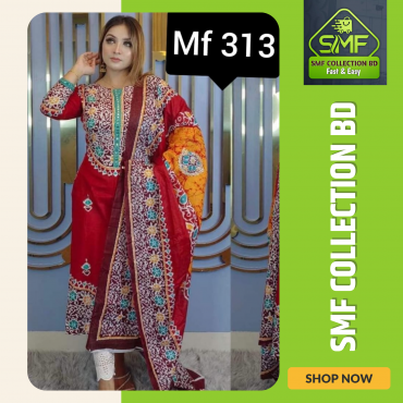 স্কিন প্রিন্টেড থ্রি-পিস   MF 313
