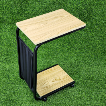 Movable side table  Wood colour 