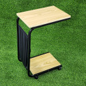 Movable side table  Wood colour 
