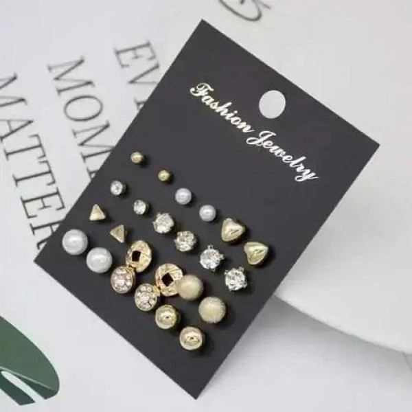 Trendy 12 Pair Earring Set