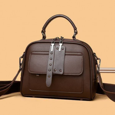 Genuine Soft Leather Handbag(coffee)