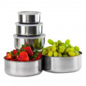 Food Fresh Keeping Container 5 Pieces Stainless Steel Bowl Set Bati With Lid